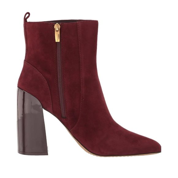 VINCE CAMUTO Enverna Almond-Toe Block Heeled Burgundy Suede Boots size 7.5 NWIB - Picture 4 of 14